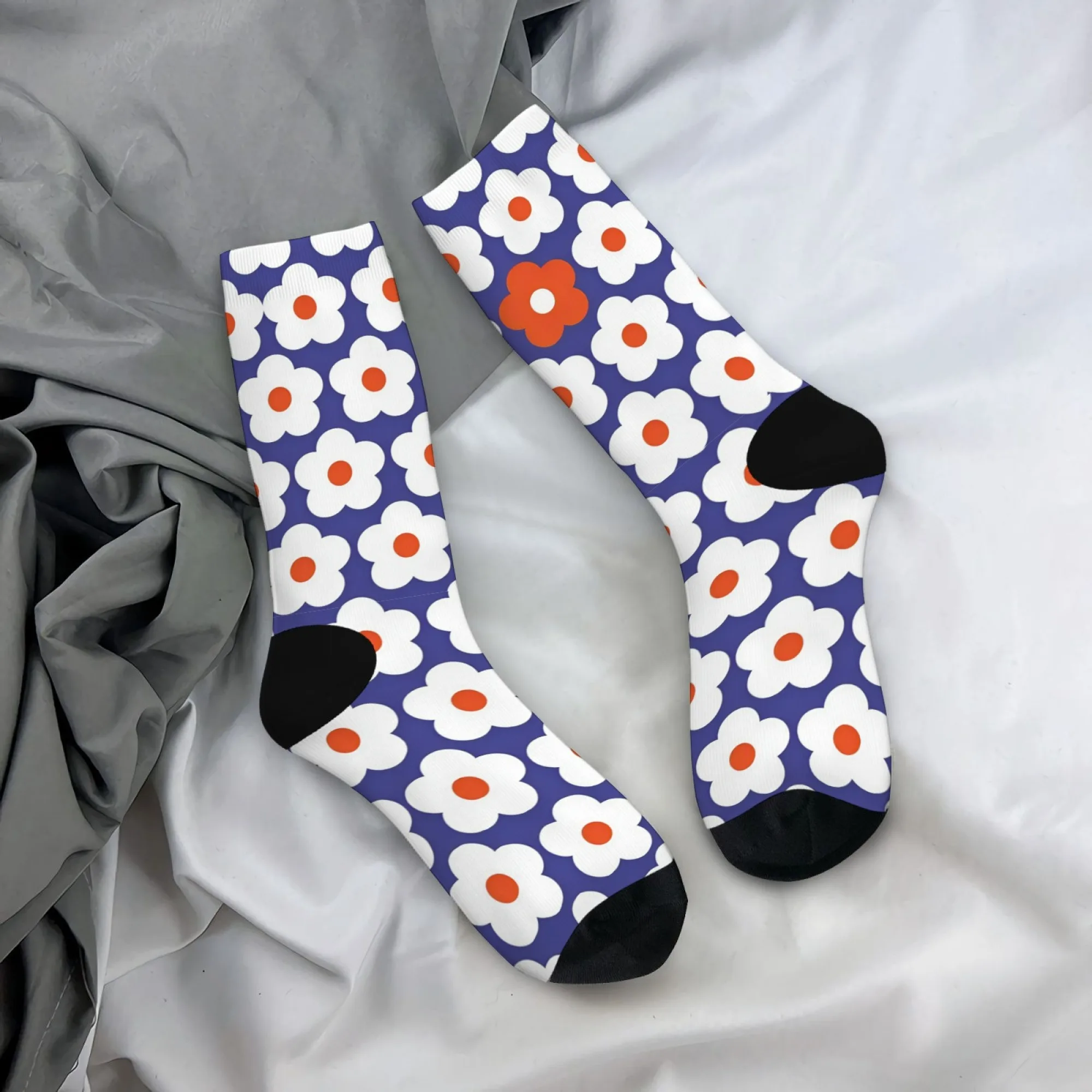 

1 пара милых носков с цветочным принтом в стиле ретро для женщин, теплые мягкие носки, винтажные подарки с цветами для нее, уютные забавные новые носки