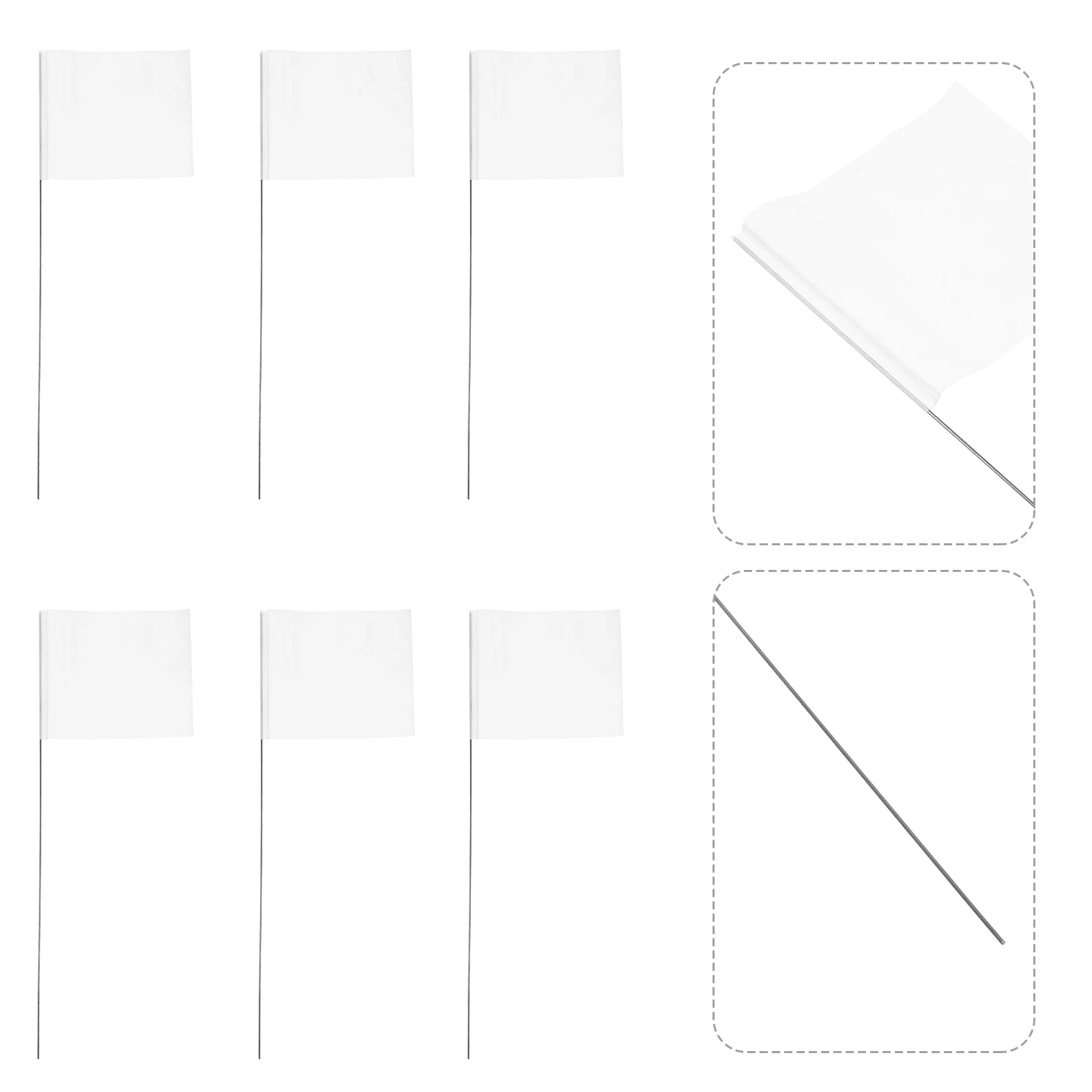 

50pcs Lawn Marking Flags Reusable High Visibility Pvc Flag Markers For Yard Irrigation Boundary Landscaping Outdoor Garden