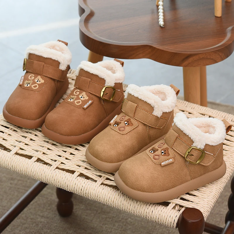 أحذية قطنية كبيرة للفتيات، أحذية ثلج دافئة وغير قابلة للانزلاق للأطفال، أحذية أطفال شتوية جديدة لعام 2025، أحذية قطنية سميكة للأولاد #6