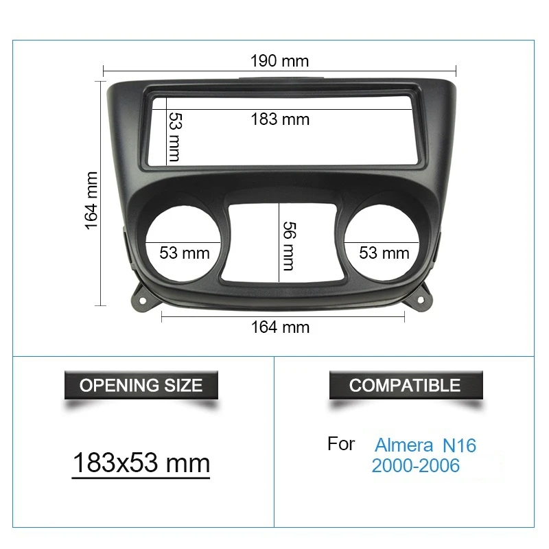 Car Radio Fascias For Nissan Almera N16 2000-2006 1 Din DVD Stereo Panel Dashboard Refitting Installation Frame