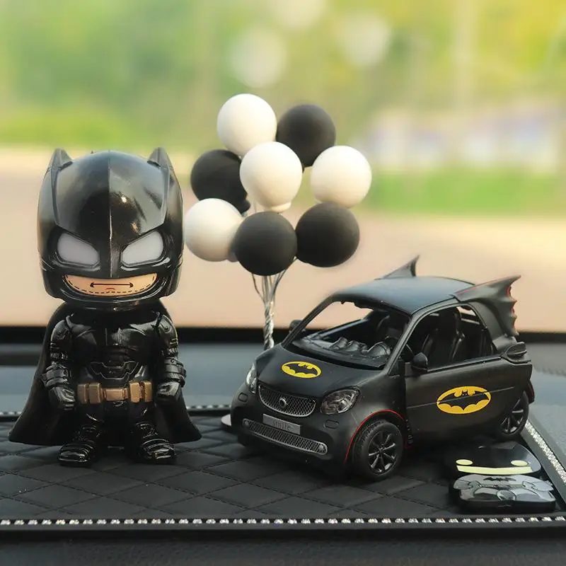 DC Batman Batmobile Car Ornaments Roadster Center Control Dashboard Decorations Bobble-head Figure Accessories Action Figures