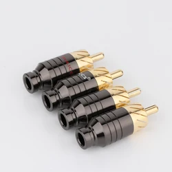 High Quality Luxury Soldering RCA Plug Jack Connector Speaker Audio Output/Input Adapter Gold Plated Earphone Connector Jack