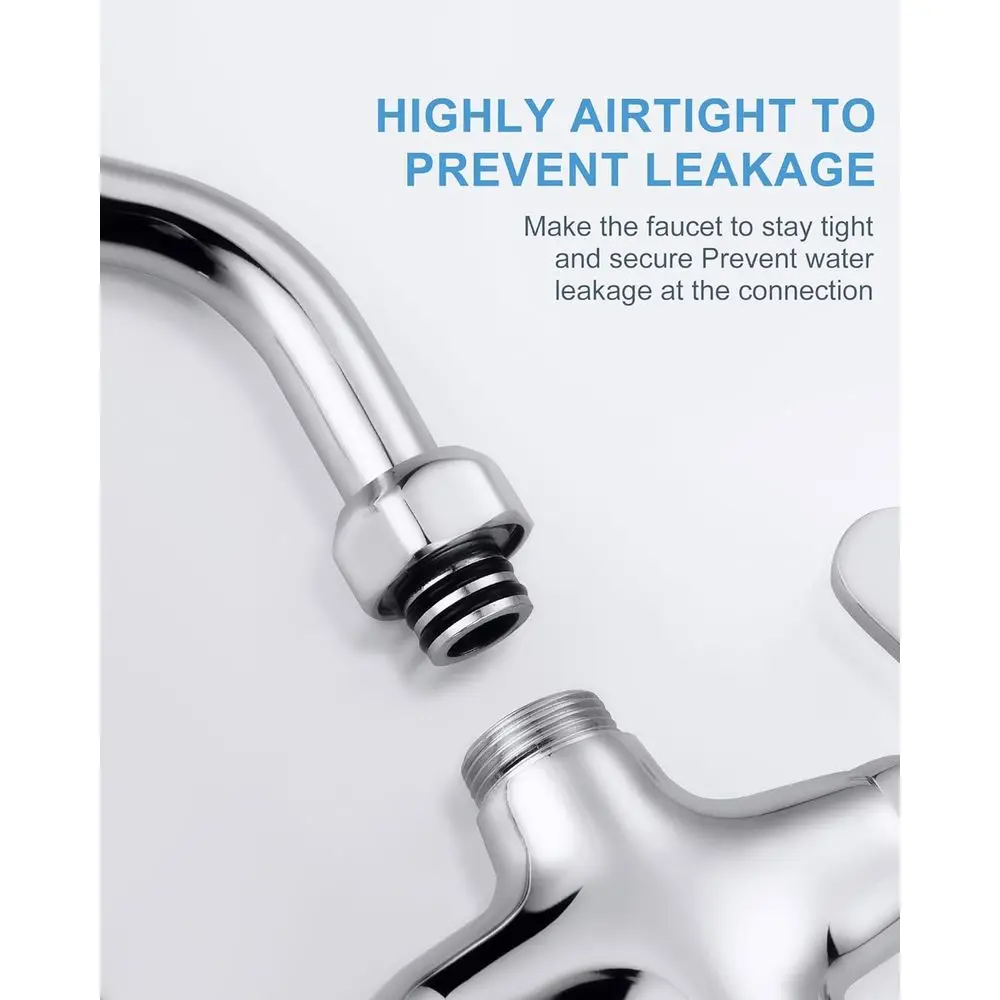 10 スイングスパウトデッキマウントデュアルハンドルキッチン蛇口、モダンな商用グレード、クロム仕上げ、真鍮製、供給付き