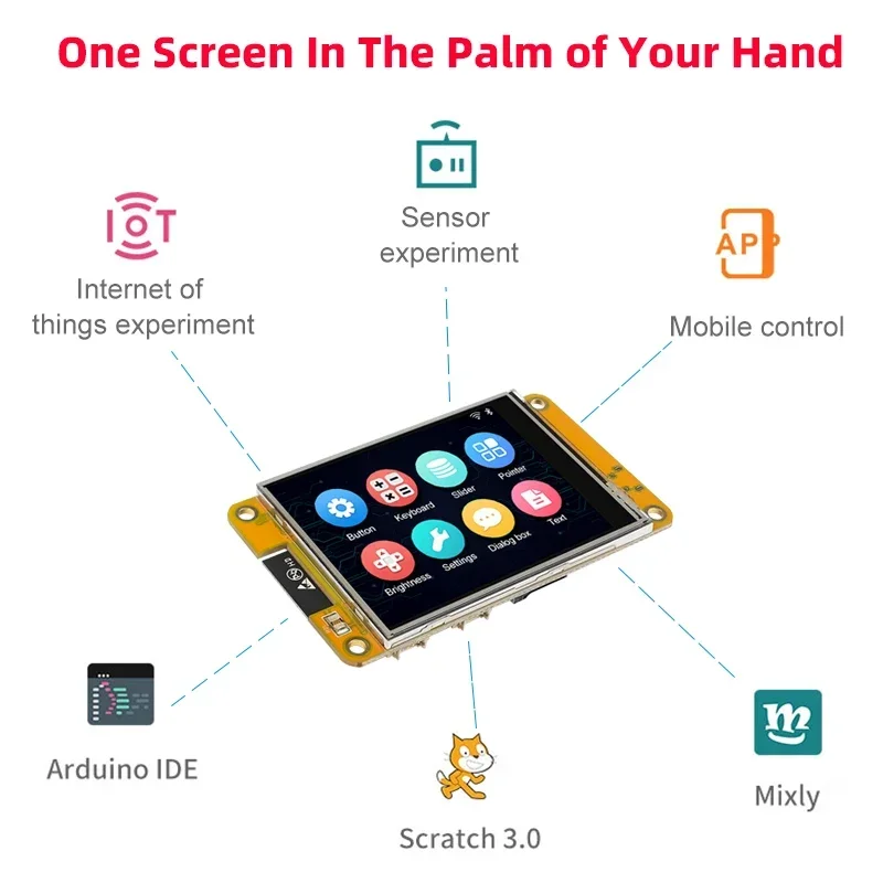 شاشة ذكية لاردوينو ، ESP32 ، MCU ، واي فاي ، بلوتوث ، تعمل باللمس ، شاشة عرض ، شاشة x ، وحدة LCD TFT ، دروس مجانية ، LVGL ،