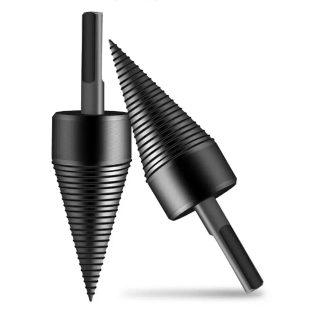 High Hardness Steel Firewood Splitter Drill Bit Round Shank Hexagonal Shank Woodworking Drill Bit Multifunctional Triangle Shank