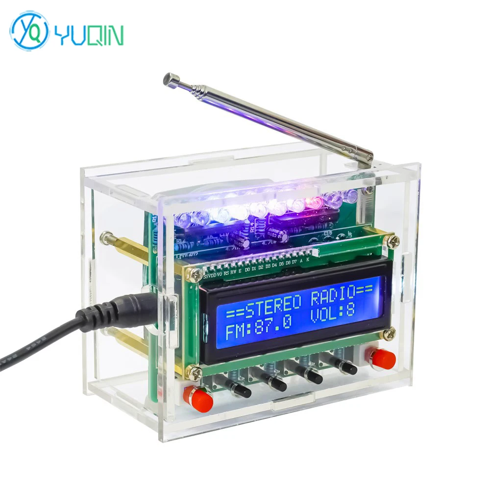 Digital FM Radio Assembly Kit RDA5807  87-108MHZ LCD Display Welding Exercise DIY