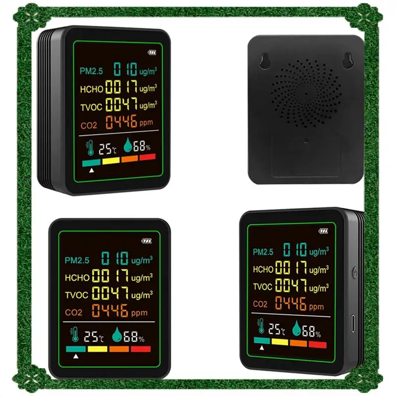 Livraison 24 heures Moniteur de qualité de l'air intérieur MT07 PM2.5, PM10, formaldéhyde, TVOC, dioxyde de carbone, monoxyde de carbone formaldéhyde M