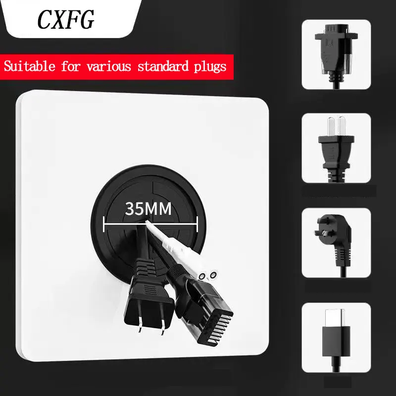 Blank Panel Switch Socket Threading Hole 86 Type Dark Box Cover Decoration Embedded Socket Special Wall Outlet Hole 35mm