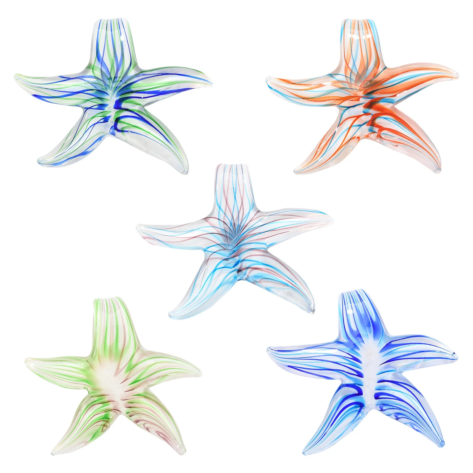 

Pandahall 5Pcs Starfish Handmade Lampwork Pendants Sea Stars Charms For Bracelet Necklace Earring Jewelry Finding Gift