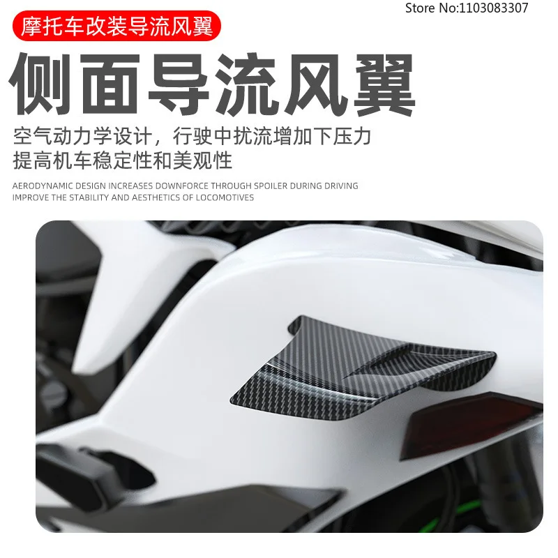 1 Pair ABS Fairing Winglets for Yamaha Honda Kawasaki Ninja Sport Bike Aerodynamic Side Wing Stickers Wind Knife Fin