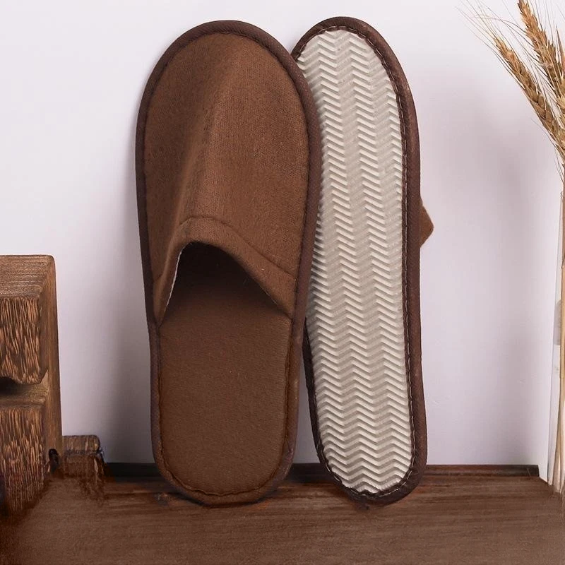 Visitors Hotel Men\'s Slippers Winter Plush Warm Home Slippers Women\'s Slippers Quiet and Comfortable Indoor Floor Slippers