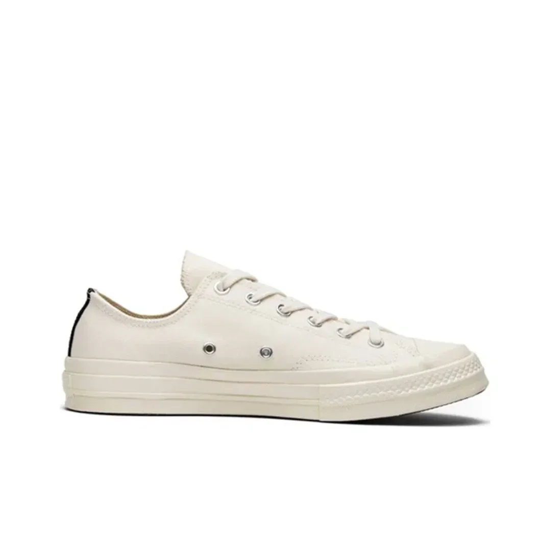 Converse 1970s Chuck Taylor All Star X CDG Low masculino e feminino branco cano baixo sapatos casuais