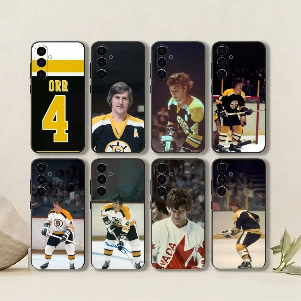 Funda de teléfono deportiva Bobby Orr-Canada-Defender-Ice Hovkey, silicona negra suave para Samsung Galaxy A73,A72,A71,A70,A53,A52,A51