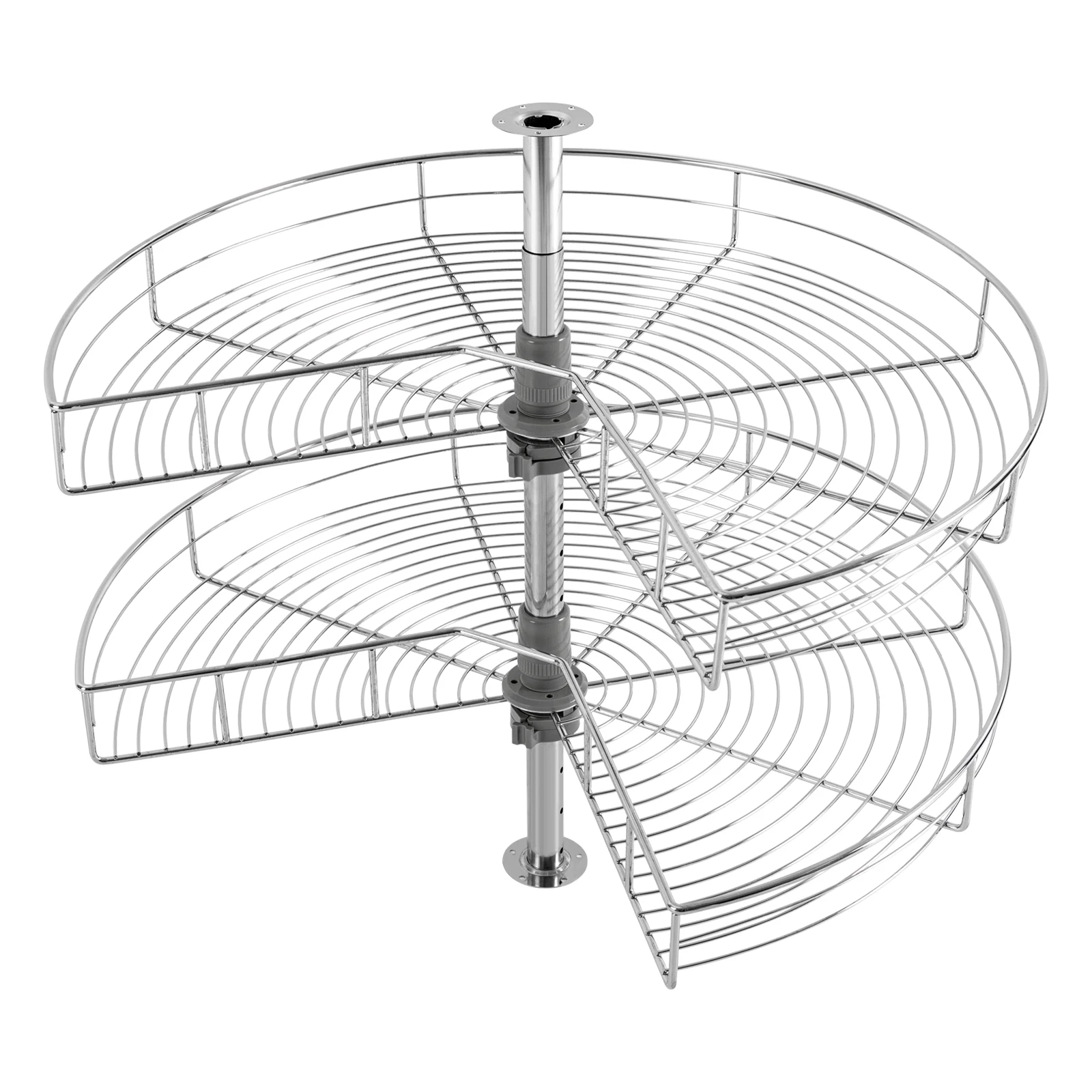 منظم زاوية خزانة قاعدة المطبخ الكسول بطبقتين مقاس 28 بوصة، 270 ° خزانة على شكل سلك زاوية عمياء دوارة مثبتة على شكل كلى #5