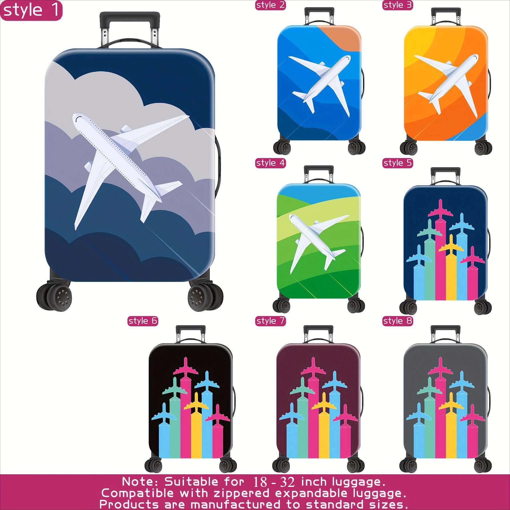 

1-Pack Luggage Protective Cover (Luggage Not Included) - Suitable for 18 to 32-Inch Suitcases. Crafted from Thickened Fabric, It Is Wear-Resistant And Tear-Proof - an Essential Accessory for Your Travels And Checked Luggage