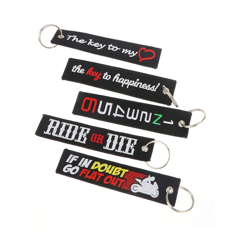 1Pc Fashion Key Tag Keychain For Motorcycles The Key To Happiness Key Fobs Key Ring Tag Jewelry Gift