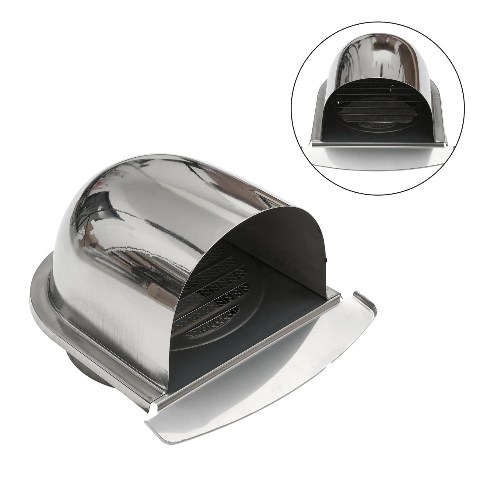 100/150mm Stainless Steel U Shape Vent Outlet Exhaust Grille With Louver Air Vent Duct Ventilation Cover Heating Cooling Vents