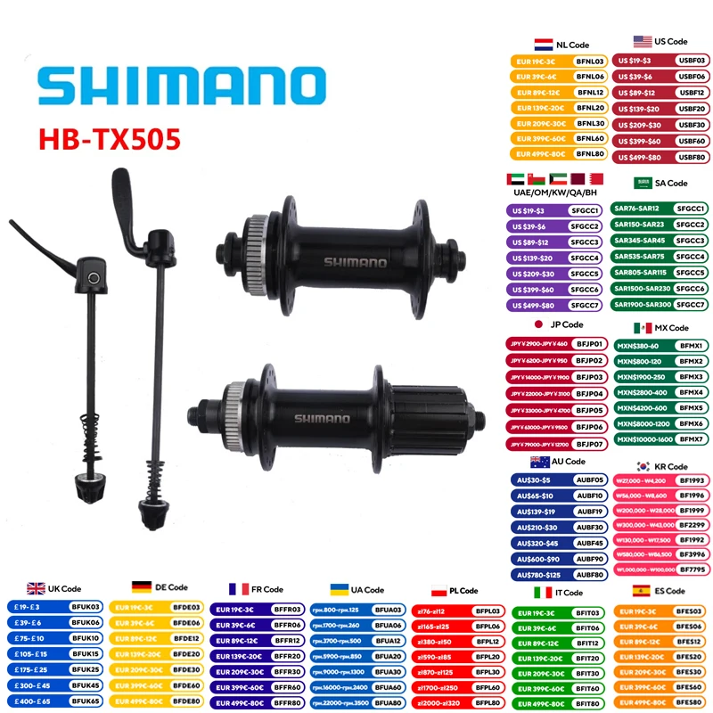 Shimano TX505 Front Hub Rear Hub For MTB Mountain Bike Bicycle Center lock 32 Hole Bead Disc Brake Hub Original Shimano Parts