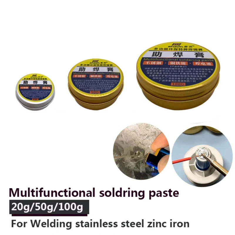 Bateria Fluxo de Alumínio Pasta de Soldagem Rápida Fluxo de Solda Segura Fluxo de Solda Multifuncional Brasagem Aço Inoxidável 20 50 100g de 18650
