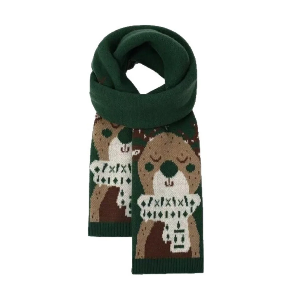 니트 스카프 따뜻한 크리스마스 순록 스카프 목도리 부드러운 크리스마스 선물 결혼식 야외용