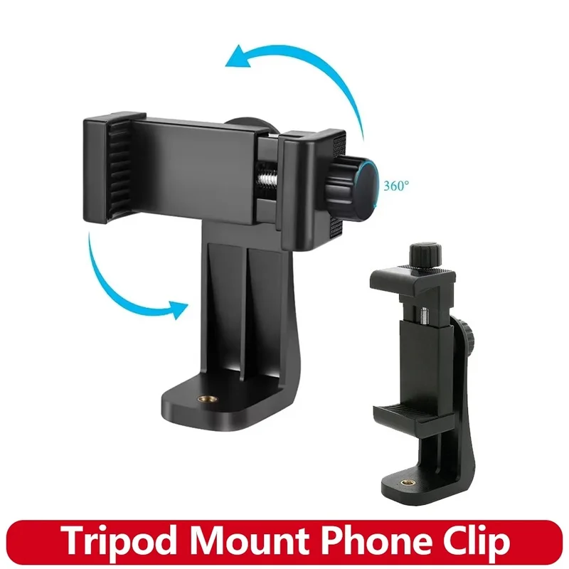 Tripod Mount Universal 360 Degree Rotate Mobile Phone Clip With 1/4 Screw Cellphone Holder Desk Tripod Adapter For iPhone Huawei