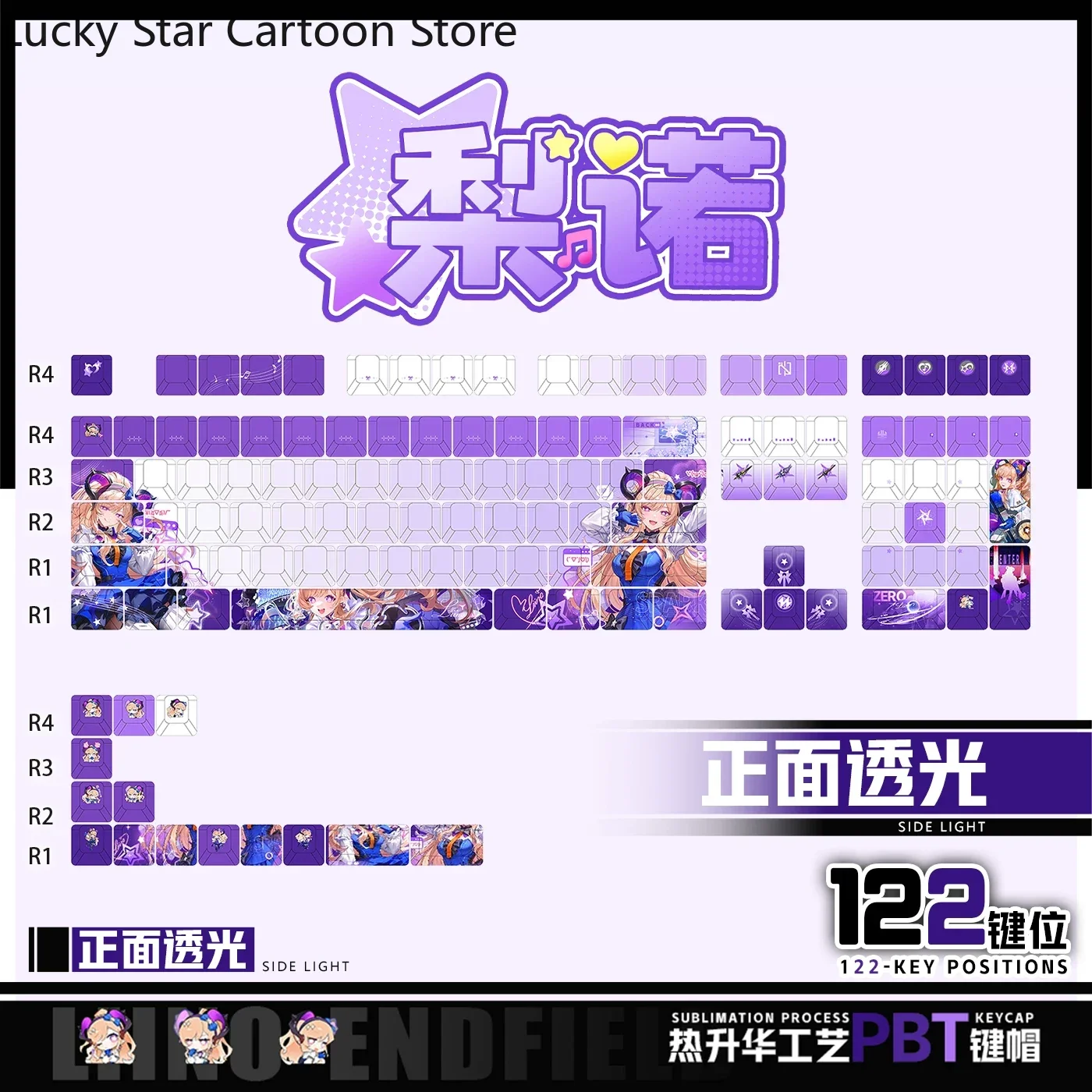 122 122 Keys Arknights:Endfield Liino Various Computer Keycap PBT Thermal Sublimation Keycaps Mechanical Keyboard Keycap Cosplay - Aliexpress Deal