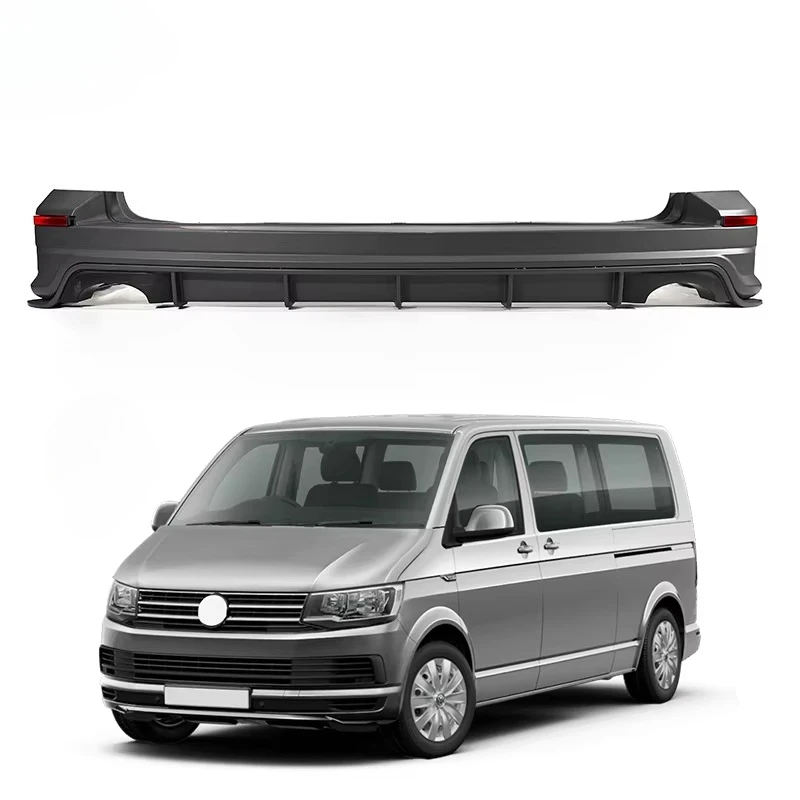 

High Quality T6 Rear Bumper Bar Lower Lip Spoiler Bodykit New ABS Material for V-w Transporter Multivan T6 2016-2020custom