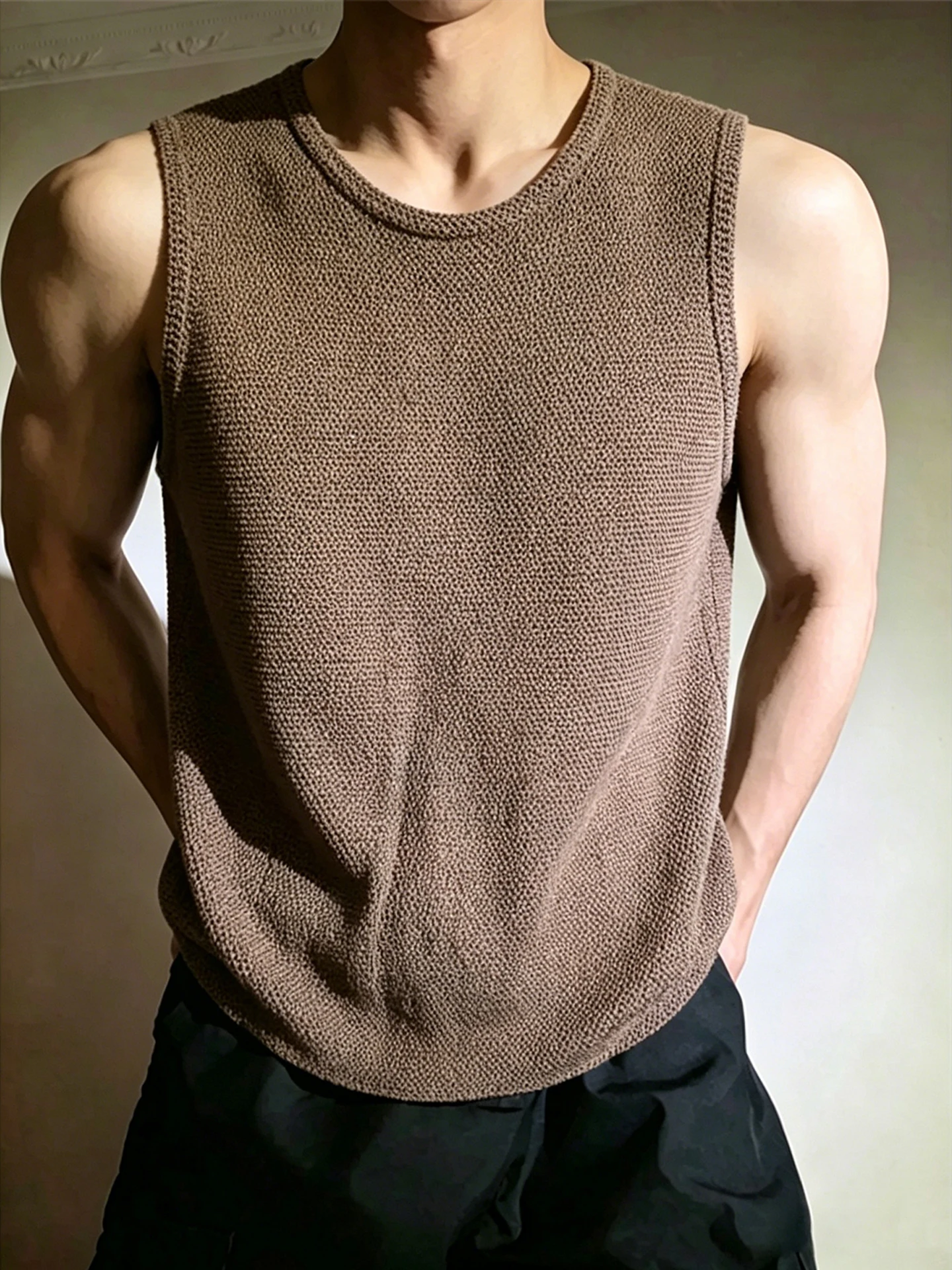 Men's Breathable Summer Tank Top Dragon Scale Pattern Sleeveless T-shirt Fitness Sports Training Shoulder Pad Sweatshirt