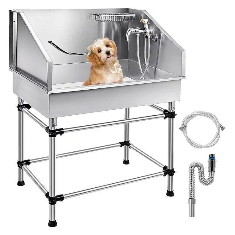 CustomizedPet Shop Washing Stainless Steel Machine Dog Groomer Bath Tub Pet Bubble Spa Tub pet bathtub for sale