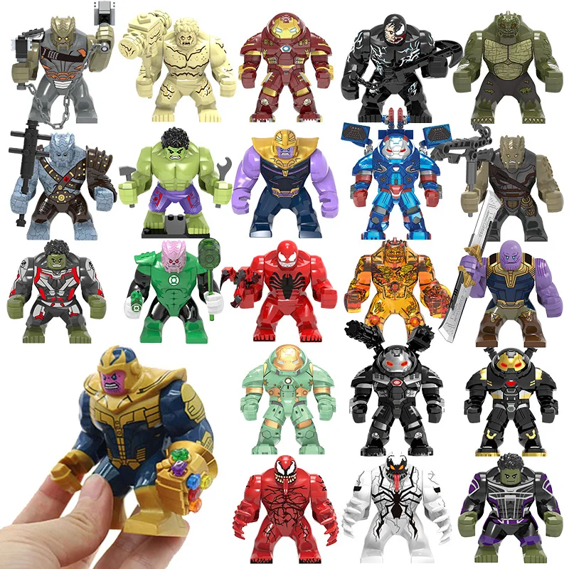 Bloques de construcción de superhéroes de Marvel, Spider Man Venom, Red Hulk, muñecos ensamblados, personajes de anime, regalos de cumpleaños y Navidad