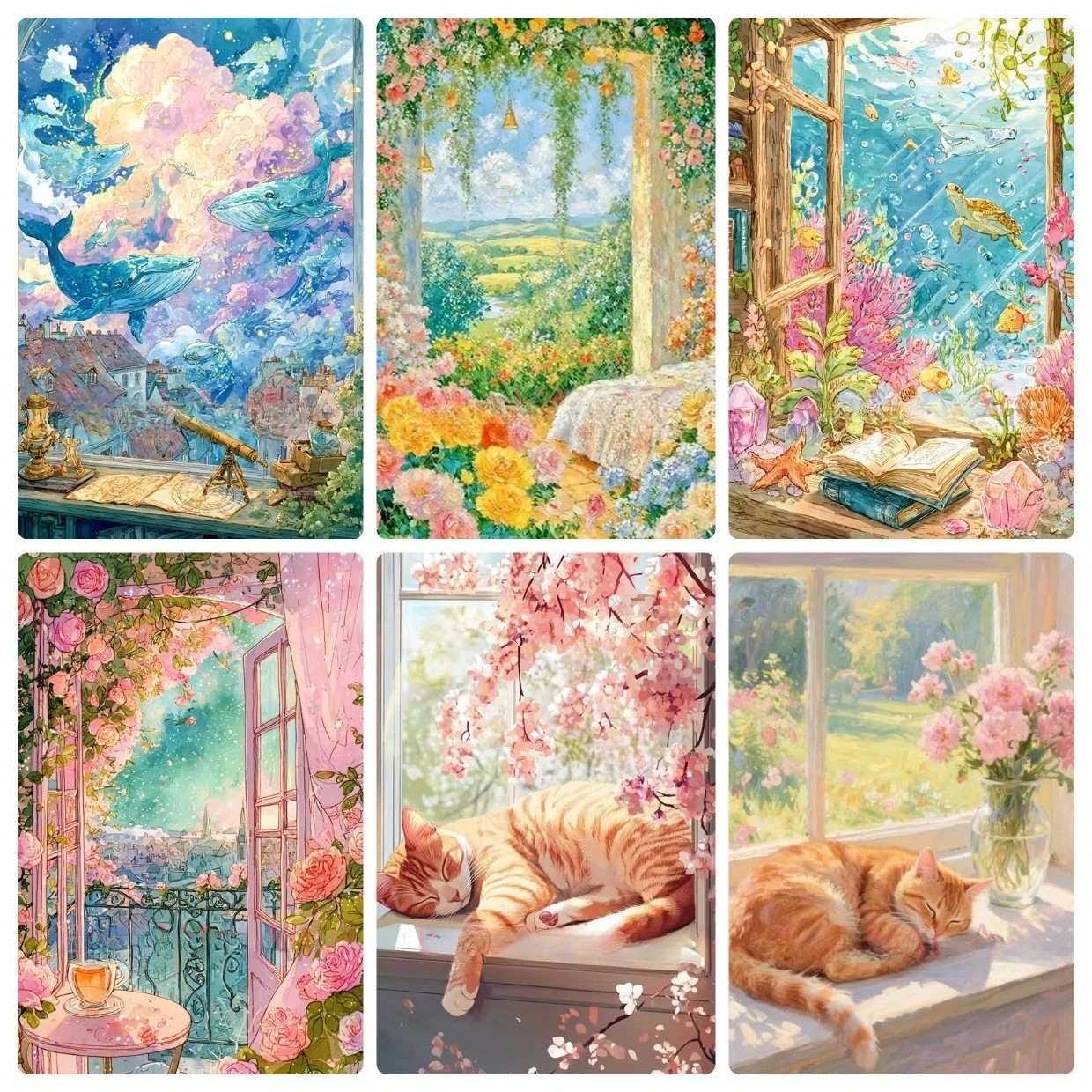 View From The Window Digital Oil Painting By Numbers on Canvas Home Decor for Living Room Suitable for Beginners