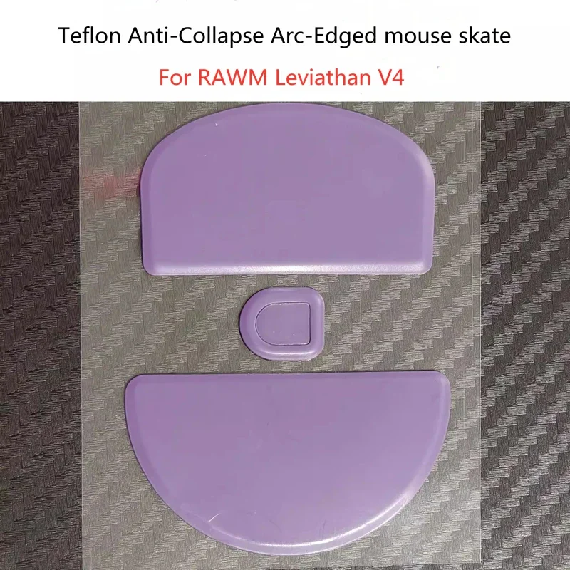 1 Set PTFE Anti-Collapse Arc-Edged Mouse Skate For RAWM Leviathan V4 Similar To Obsidian Air Purple Haze Mouse Feet Glides