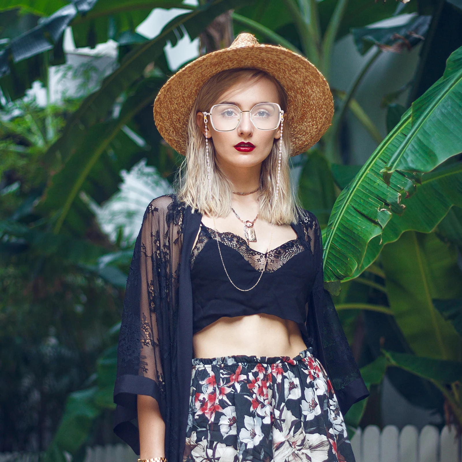 

Elegant Eyeglass Chain Design Fashionable Strap Non-Skid Eyewear Holder Silicone Sunglasses Accessory