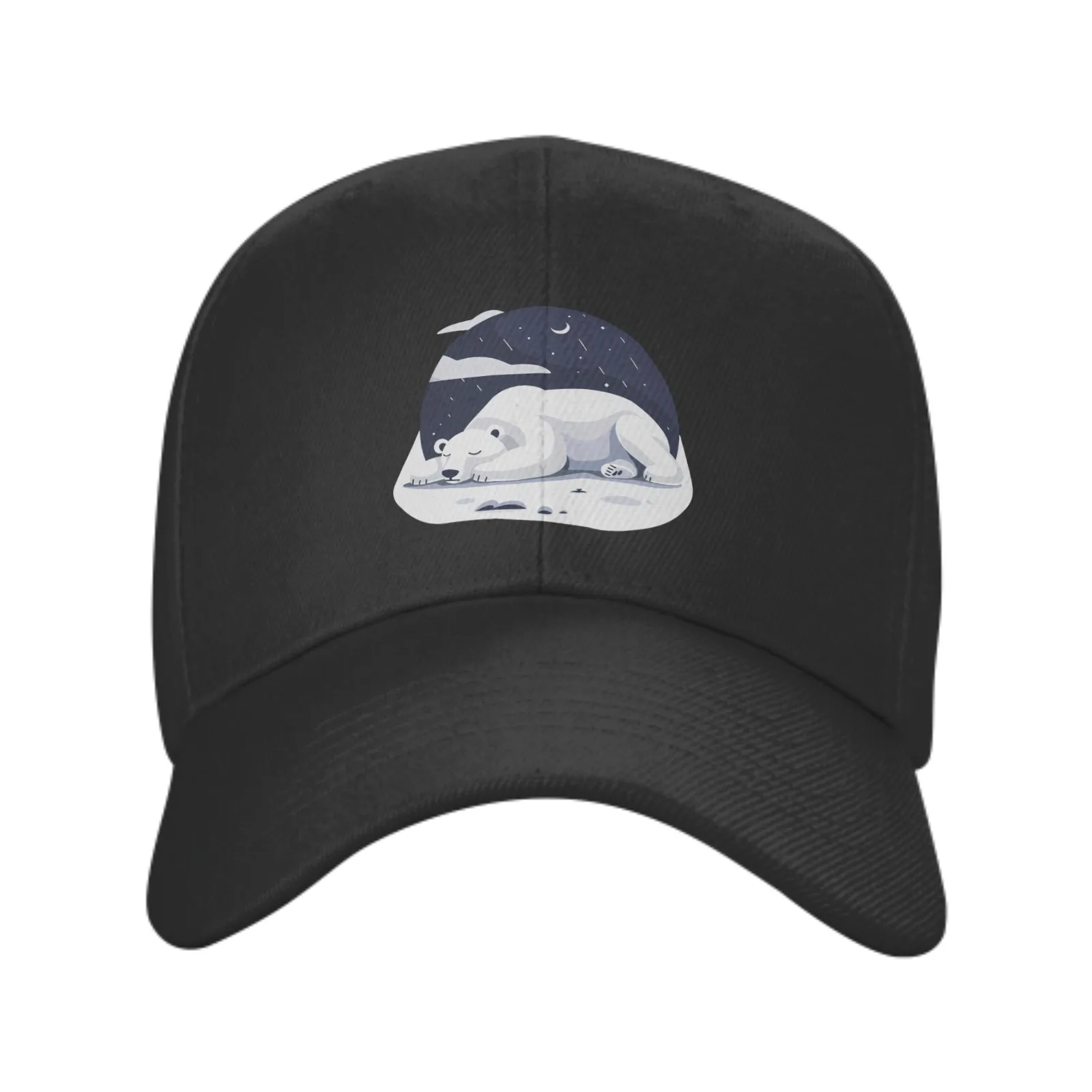 At Night White Bear Sleeps Adult Baseball Cap Outdoor Sports Women's Basketball Hat Sunscreen Leisure Caps For Men