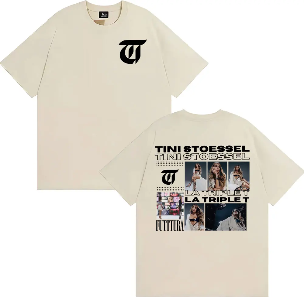 تي شيرت TINI STOESSEL La Triple T Futura 2025 Tour تي شيرت للرجال والنساء ملابس عصرية جمالية تي شيرت قطني مريح غير رسمي #6