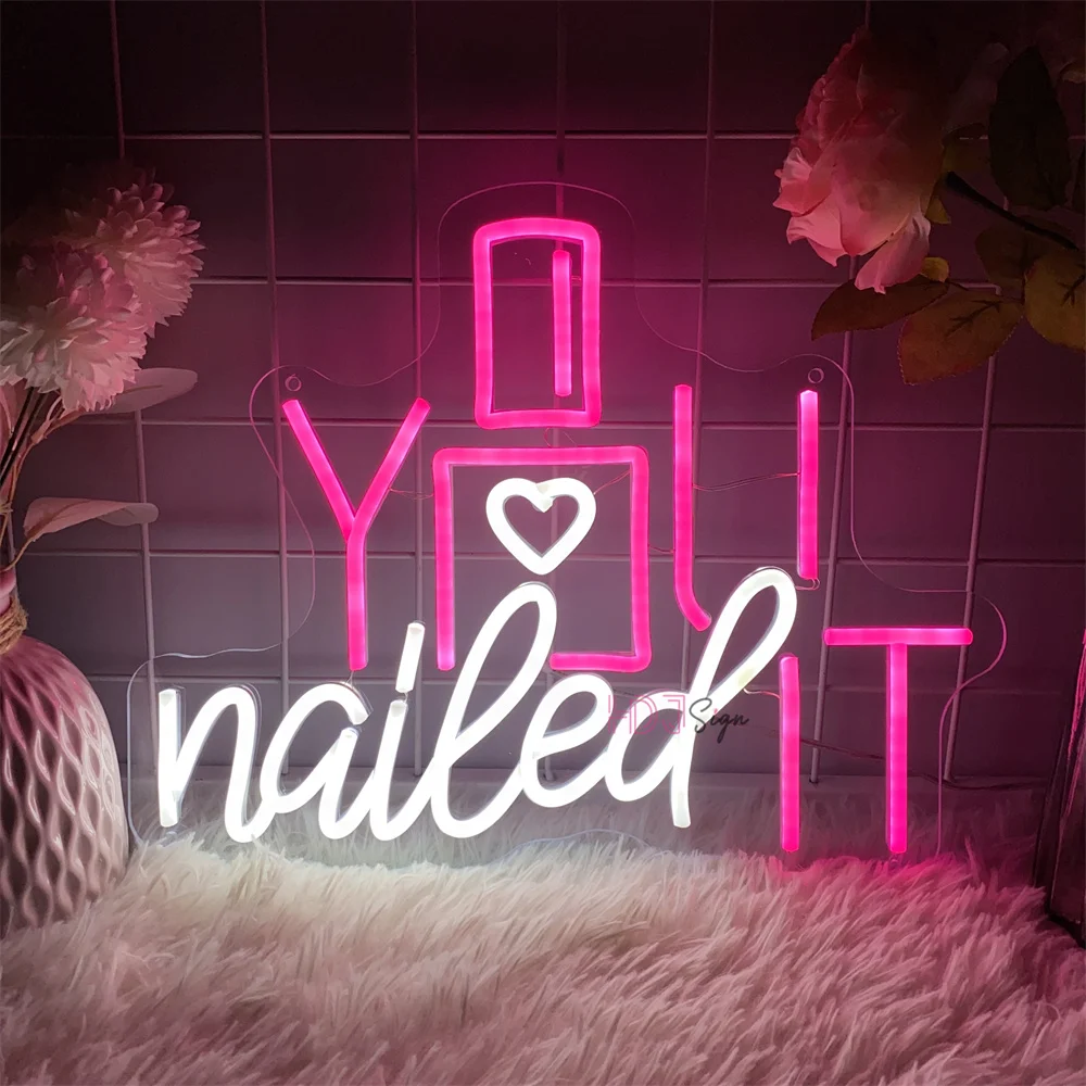 Nails Salon LED Neon Sign Business for Beauty Salon Nails Shop Room Decor Neon Lights USB Bedroom Beauty Decoration Signboard