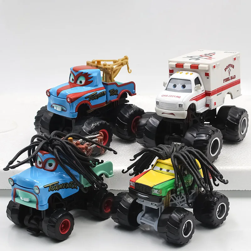 

Disney Pixar Cars Alloy Monster Truck Diecast Model Vehicle Big Tires Rasta Mater Collectible For Hobby Collectors Display