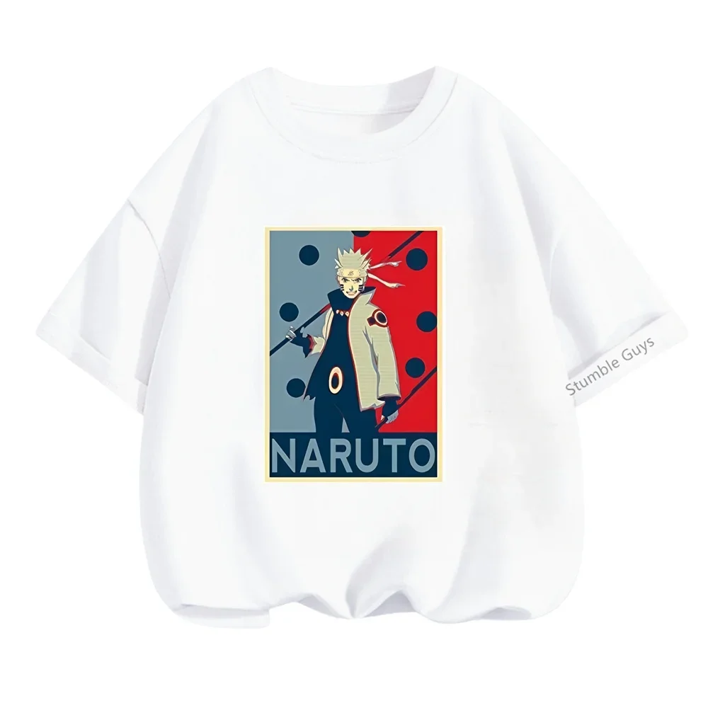 Narutoes Tshirt Kids Cartoon Casual Summer Dragonball Short-sleeved 3-14 Years Boys Kakashi T-shirt Teen Clothes Girls Clothes