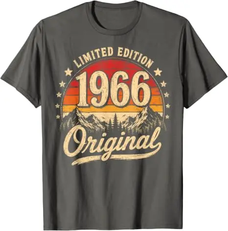 60. Geburtstag Männer Frauen Geboren 1966 Dekoratives Geschenk Lustiges T-Shirt Y2k Vintage Camping Outdoor Kleidung Neuheit T-Shirt Geschenk – Detail 10