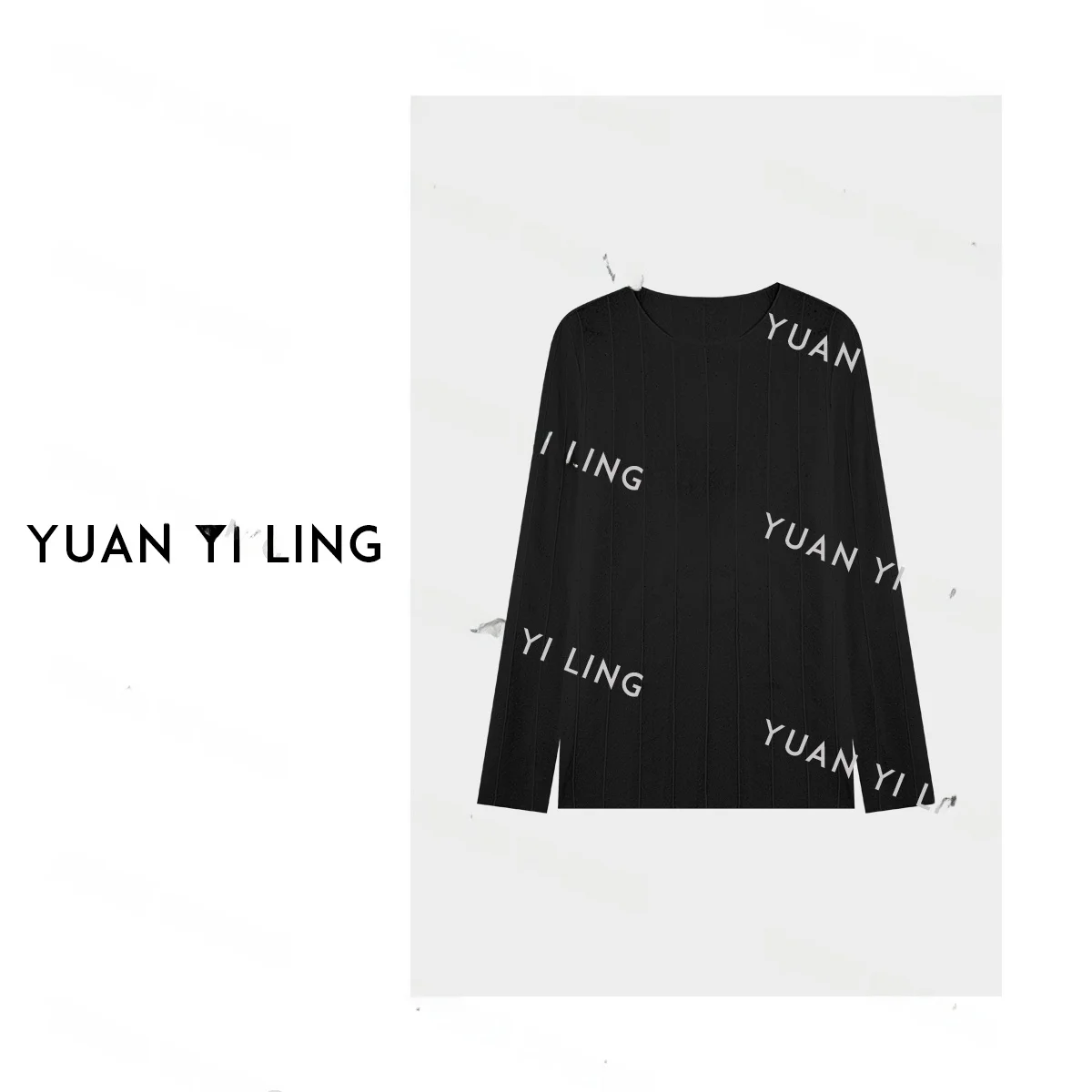 

Женская приталенная футболка с длинным рукавом и круглым вырезом, в полоску, черная, весна-осень, базовый слой, модная, из полиэстера и спандекса