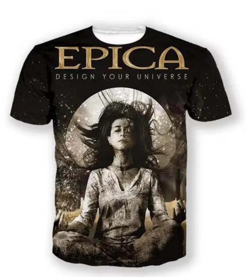 

New Fashion Men/Women Epica 3D Print Short Sleeve T-Shirt Fashion T Shirt Sport Hip Hop Summer Tops TX105