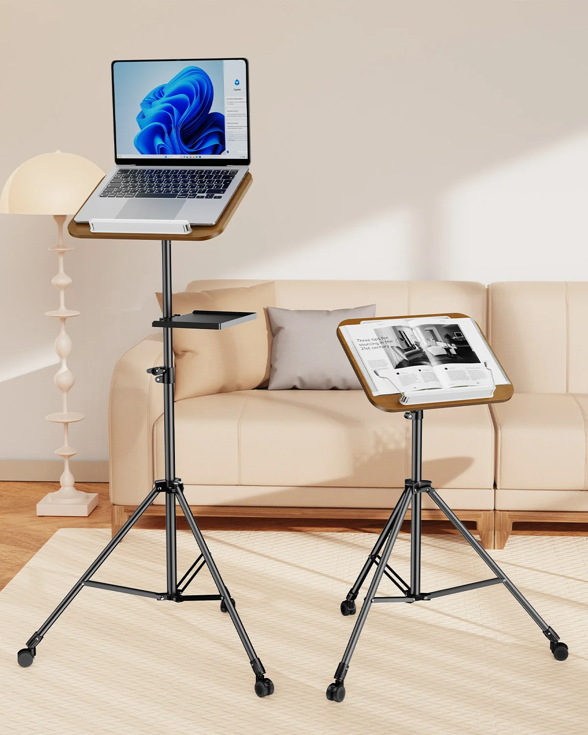Oatsbasf Portable Laptop Tripod Floor Stand Adjustable 32-57