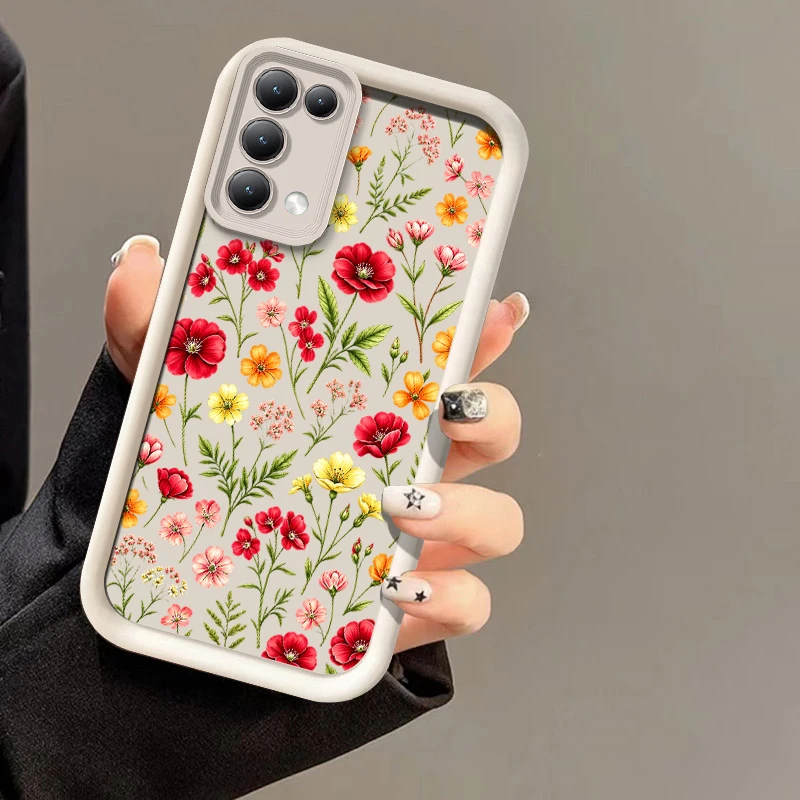 Floral Pattern Phone Case For OPPO F19 F17 F21 F25 F31 F29 Pro Plus F27 F9 F11 F19S R15 R11S K12X Soft Drop Resistant Cover Etui