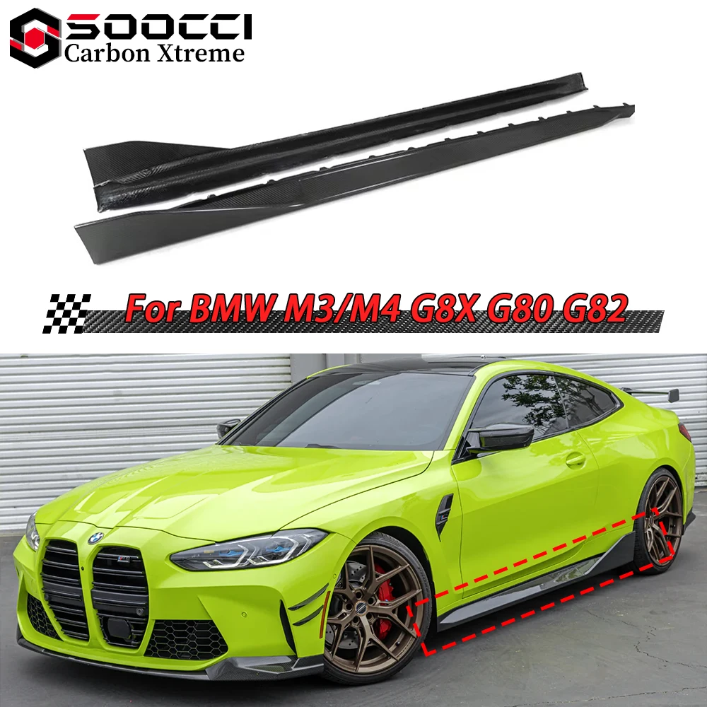 

Dry Carbon Fiber MP Style M3 M4 Side Skirts for BMW M3 G80 G81 M4 G82 G83 Bumper Lip Door Sill Side Spoiler Splitter Body Kit