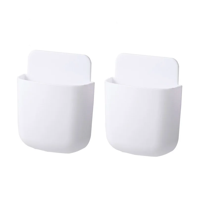 Wandgemonteerde opbergdoos Mobiele telefoonstekkerhouder Stand Rack Afstandsbediening Organizer Case voor airconditioner TV