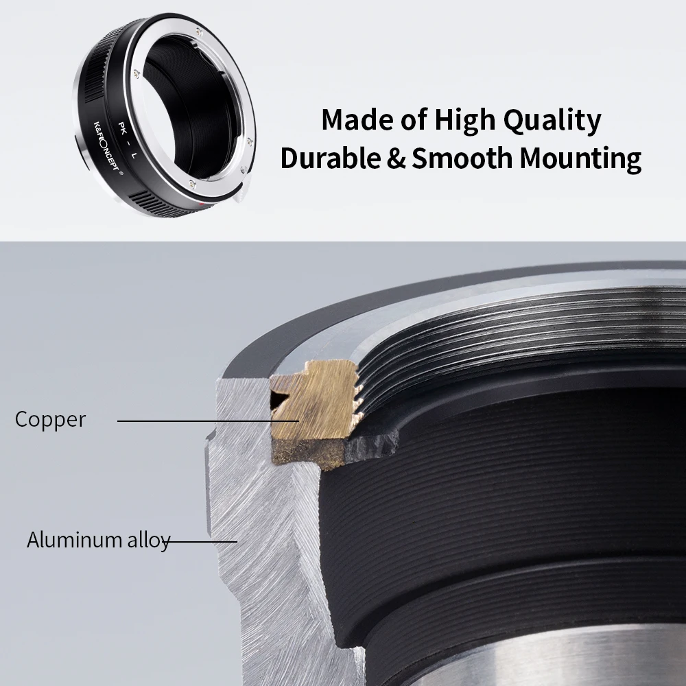 محول K&F Concept PK-L لعدسة Pentax K إلى محول العدسة Leica SL TL TL2 CL Sigma fp fpL Panasonic S1 S1R S1H S9