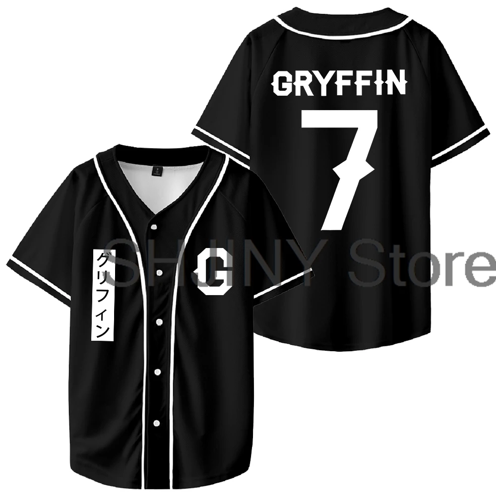 Gryffin Katakana Jersey Baseball Jacket Shirts 2024 World Tour Short Sleeve Tee Women Men Streetwear Hip Hop Clothes