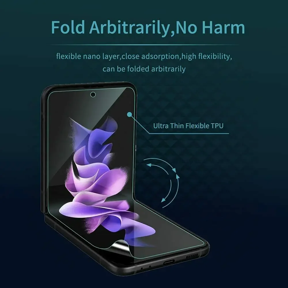 Flip 4 Flip 3 HD Displayschutzfolie Hydrogel Film Objektiv Kamera gehärtetes Glas für Samsung Galaxy Z Flip 3 4 Schutzfolien Aufkleber