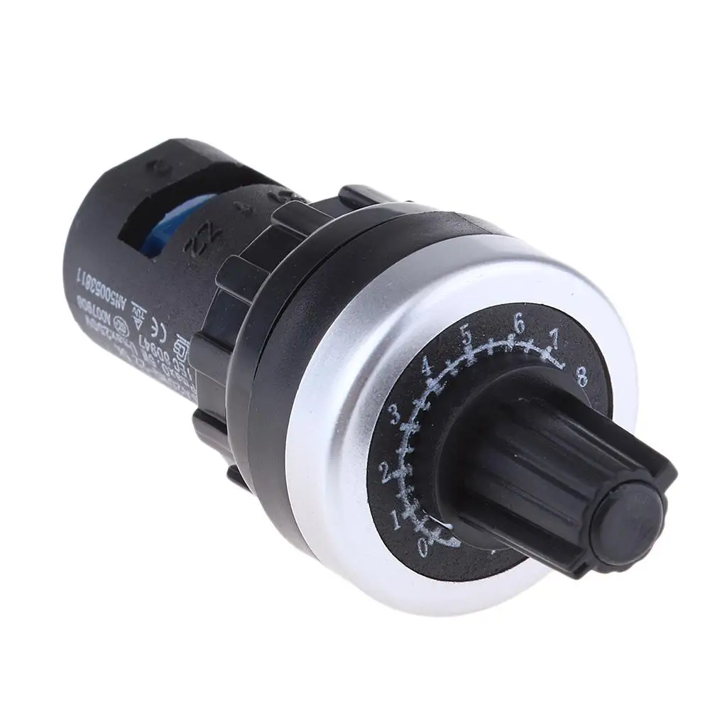 Speed Drive Potentiometer 22mm Mounting Hole Black Plastic Rotary Knob for Factory Equipment