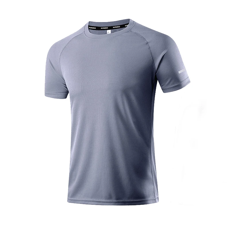 

Gray White Running T Shirt Outdoor Quick Dry Breathable Professional Training Fitness Short Sleeve Bodybuilding Gym Jogging Tee